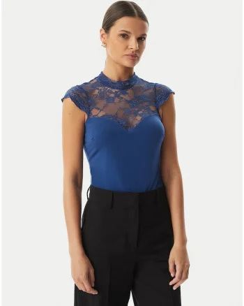 Body Dama,  Albastru, floral, poliester