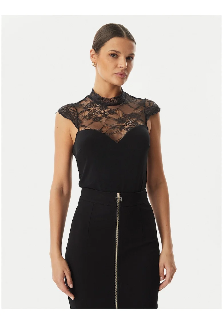 Body Dama,  Negru, floral, poliester