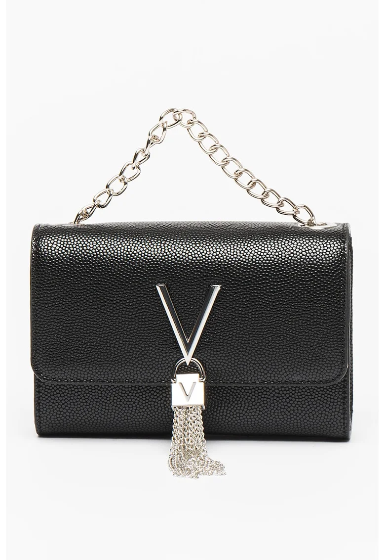 Geanta crossbody cu bareta din lant Divina, Negru