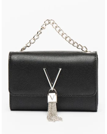 Geanta crossbody cu bareta din lant Divina, Negru