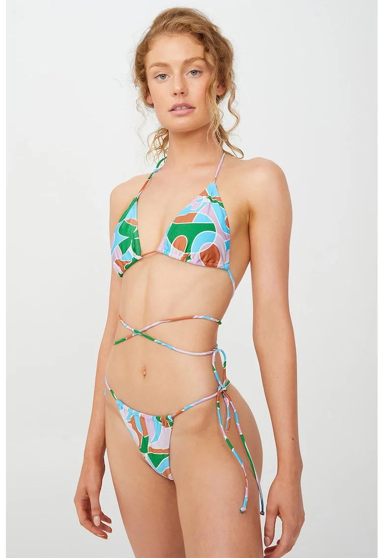 Slip brazilian cu snururi laterale, Multicolor