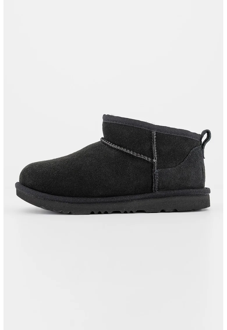 Ghete slip-on rezistente la apa din piele intoarsa Classic Ultra Mini, Negru