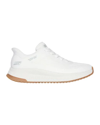 Pantofi sport Slip-Ins cu segmente de plasa si sintetice, Alb