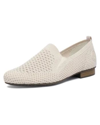 Pantofi dama  bej, textil, talpa usoara, design slip-on