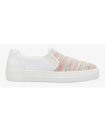 Pantofi sport slip-on din piele ecologica cu detaliu textil