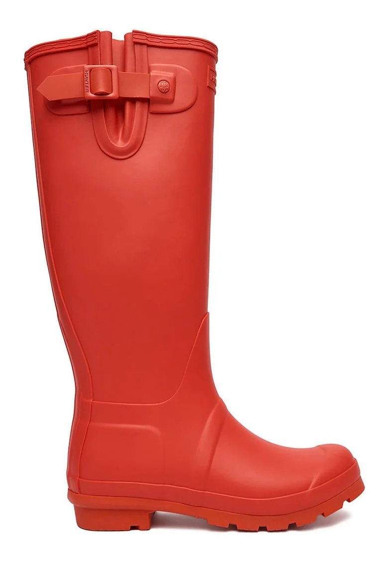Cizme de cauciuc  pentru femei, rosii, stil de ploaie, slip on, material textil interior