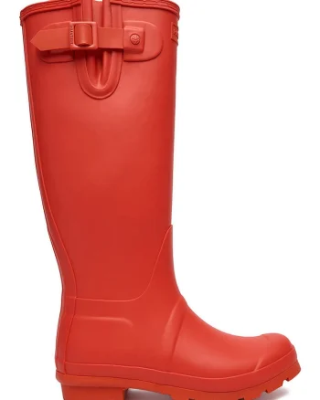 Cizme de cauciuc  pentru femei, rosii, stil de ploaie, slip on, material textil interior