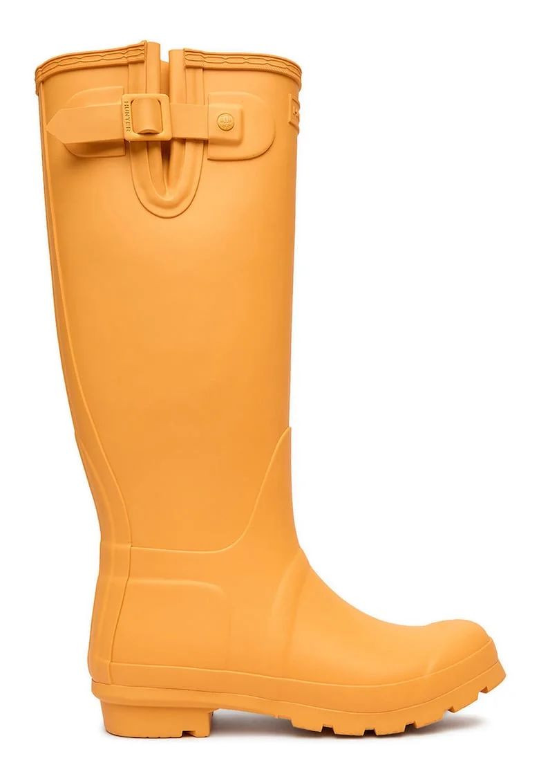 Cizme dama  portocalii, cauciuc, stil de ploaie, slip on