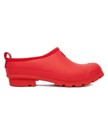 Cizme de ploaie,  rosii, cauciuc, slip on, talpa groasa, Rosu