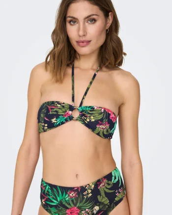 Sutien de baie, cu model tropical,