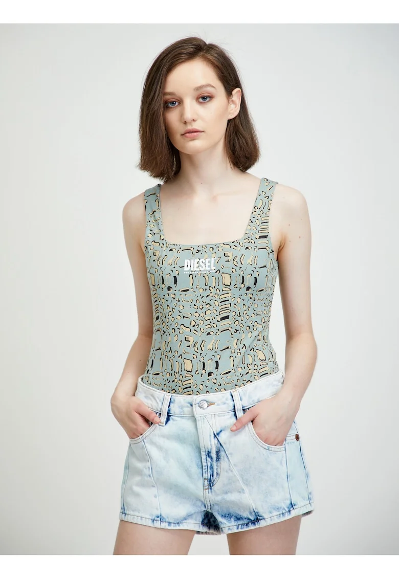 Body cu imprimeu animal print si logo,