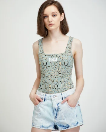 Body cu imprimeu animal print si logo,