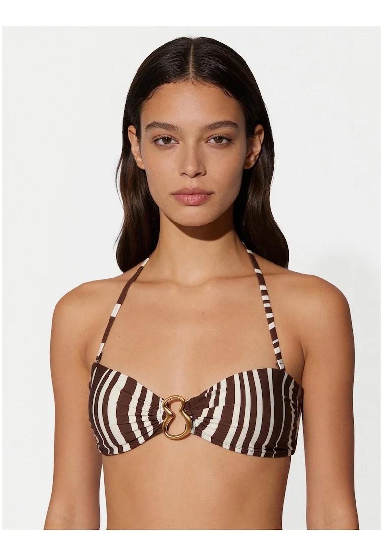 Sutien de bikini dama,  grafic, maro, nylon-elastan,