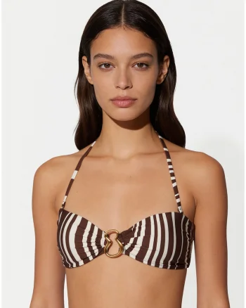 Sutien de bikini dama,  grafic, maro, nylon-elastan,