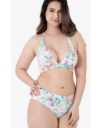 Sutien de baie cu burete si model floral