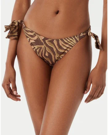 Slip de bikini dama,  animal print zebra, maro, material sintetic