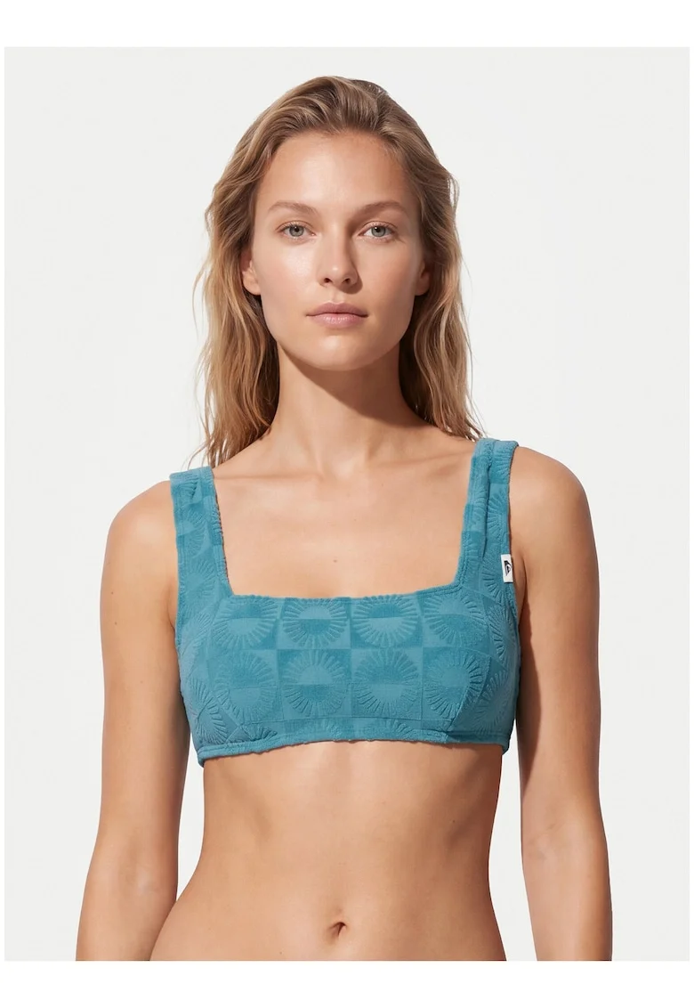 Sutien de bikini dama,  albastru, fara inchidere, poliester reciclat, Albastru
