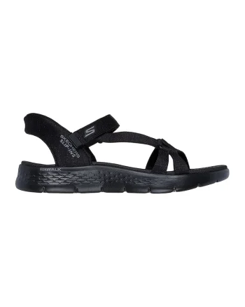 Sandale slip-on cu logo si talpa plata, Negru