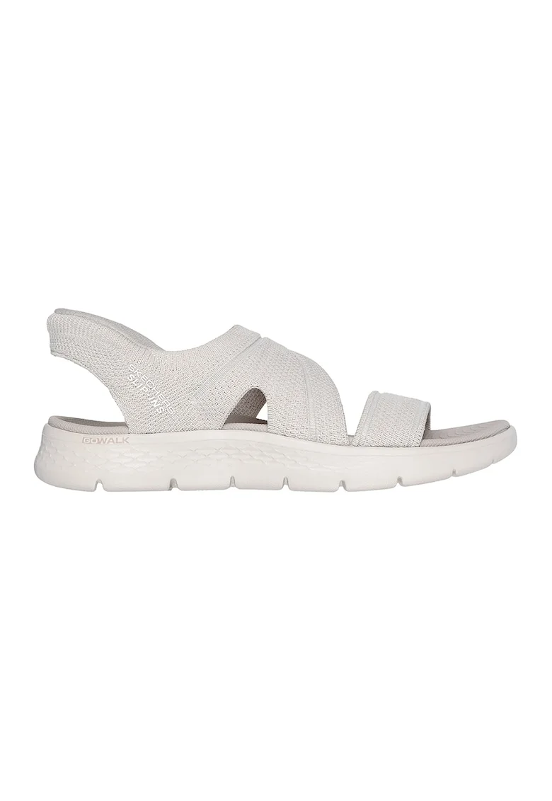 Sandale slip-on cu talpa plata, Alb murdar