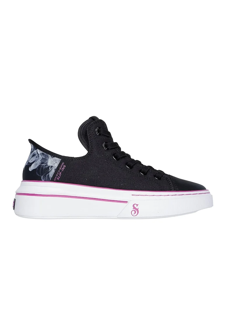 Pantofi sport Slip Ins cu garnituri din piele Snoop One, Negru/Fucsia