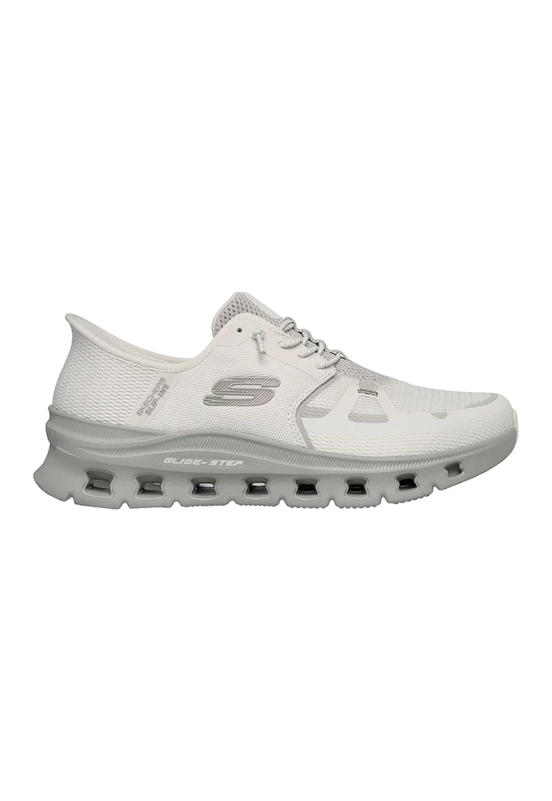Pantofi sport slip-ins din material textil cu garnituri dinn material sintetic Glide Step Pro, Alb murdar