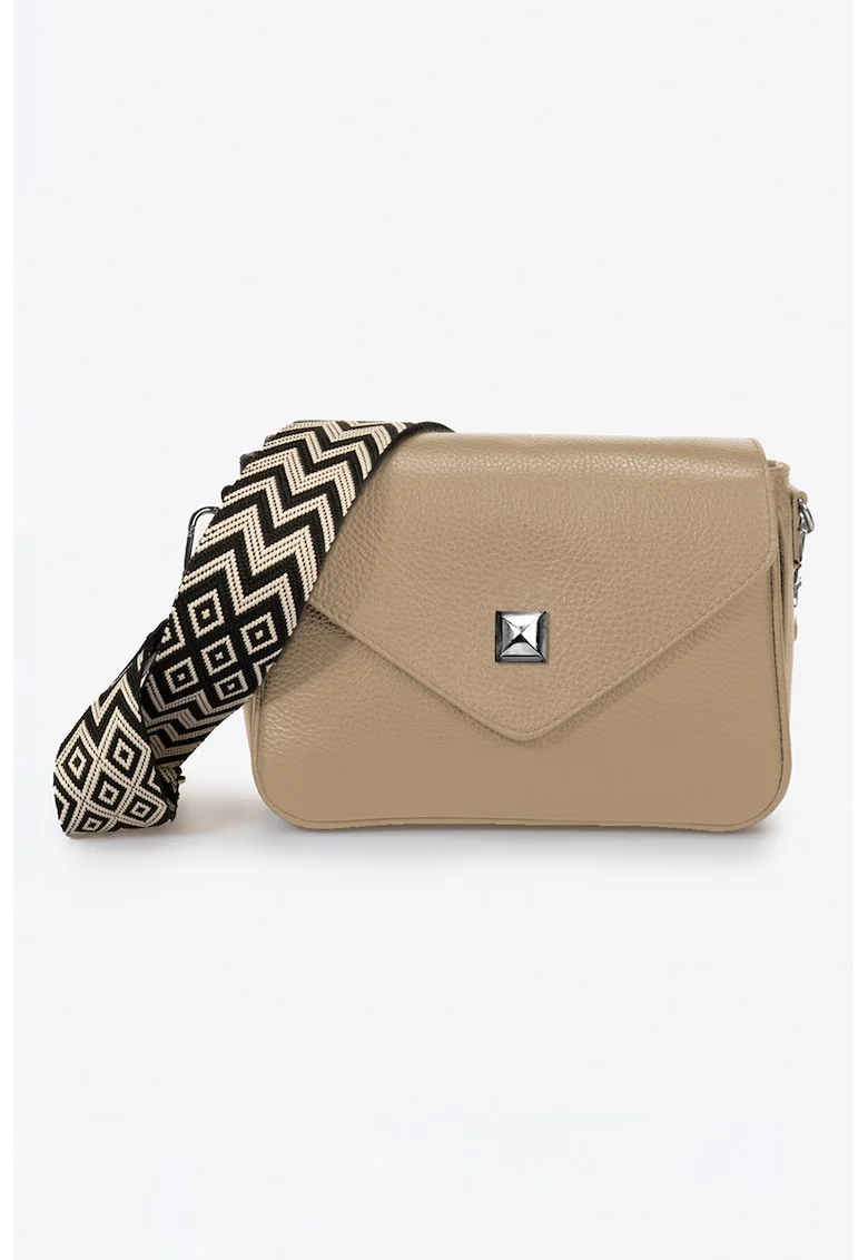 Geanta crossbody de piele, Bej deschis