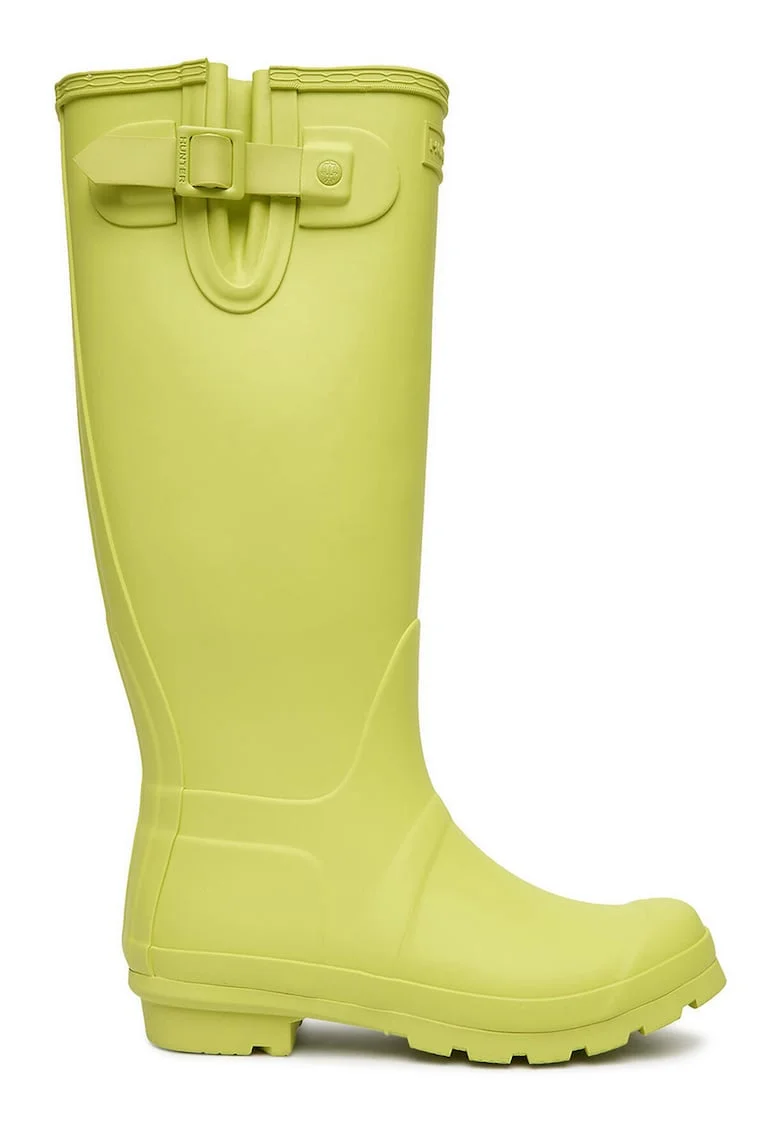 Cizme de cauciuc  pentru femei, galbene, stil de ploaie, slip on, material textil, Verde