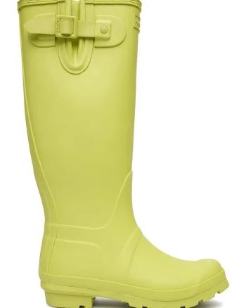 Cizme de cauciuc  pentru femei, galbene, stil de ploaie, slip on, material textil, Verde