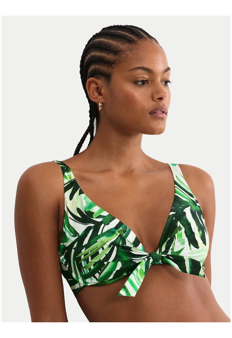 Sutien de bikini pentru femei,  verde, material sintetic, imprimeu grafic
