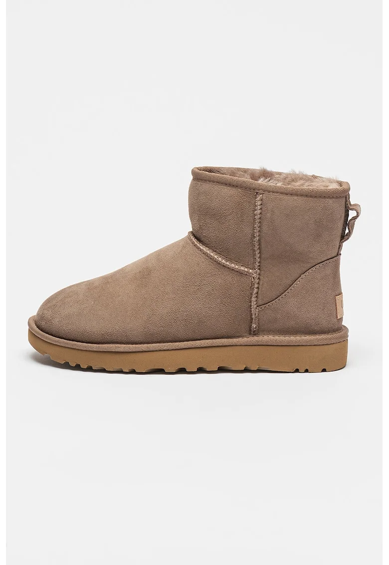 Ghete slip-on cu finisaj rezistent la apa, din piele intoarsa Classic Mini II, Maro taupe deschis