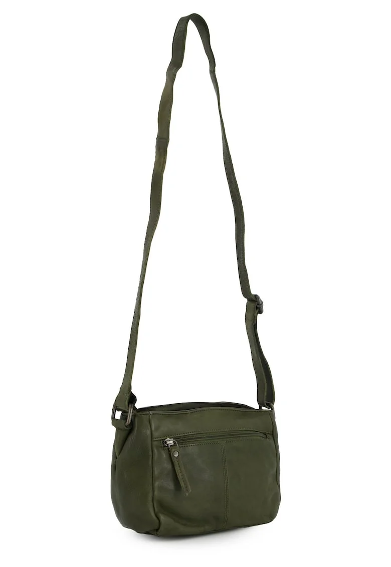 Geanta din piele crossbody cu logo