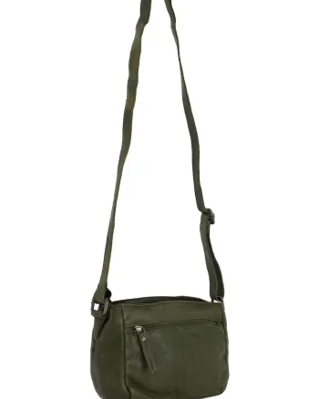 Geanta din piele crossbody cu logo