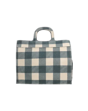 Geanta crossbody de piele intoarsa in carouri, Bej