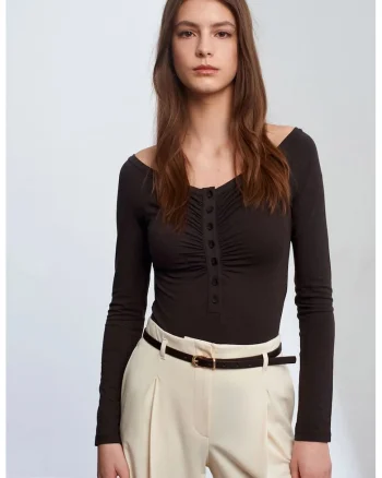 Bluze dama  Body Slim-fit, Negru