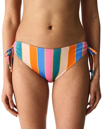 Slip cu snururi laterale si dungi, Multicolor