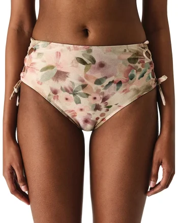 Slip cu bretele incrucisate si model floral, Multicolor