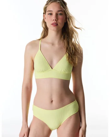 Slip striat cu talie joasa, Galben deschis