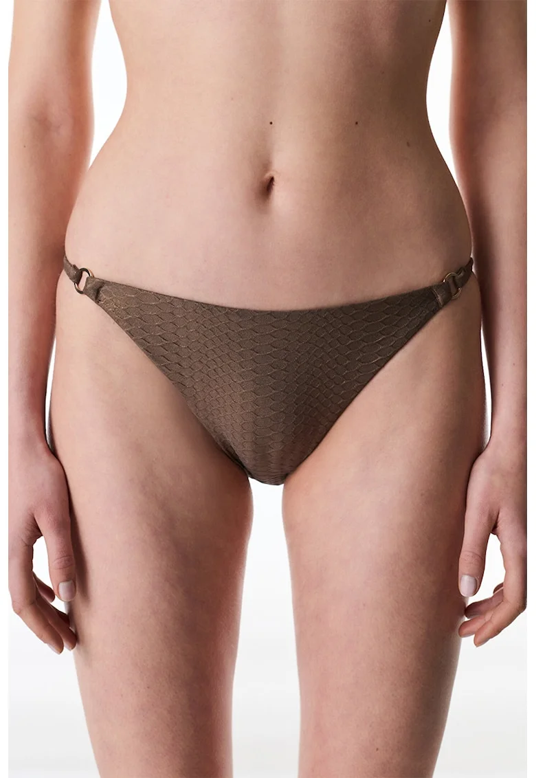 Slip cu aspect de piele de sarpe, Maro pamantiu