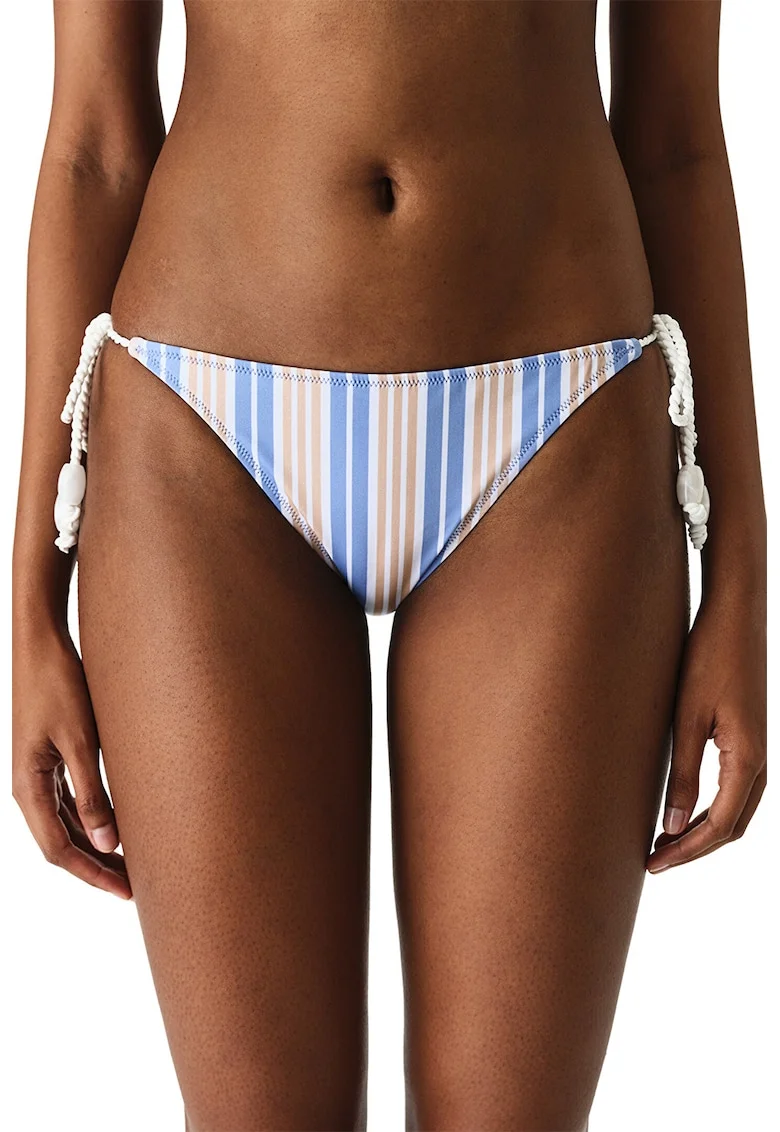 Slip cu snururi laterale si dungi, Multicolor