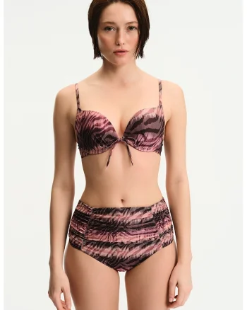 Sutien push-up de baie cu animal print, Multicolor