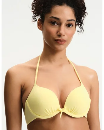 Sutien push-up de baie cu sustinere metalica, Galben