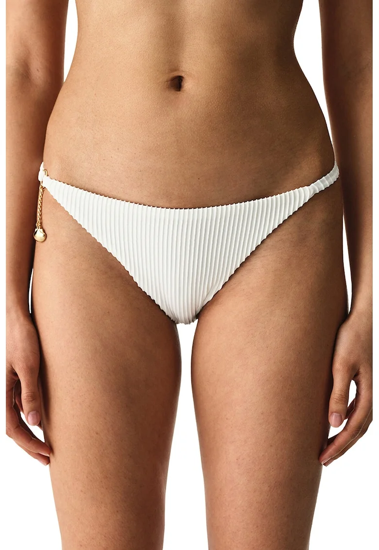 Slip clasic, Auriu/Alb fildes