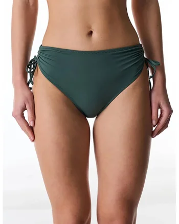 Slip brazilian cu talie medie, Verde stins