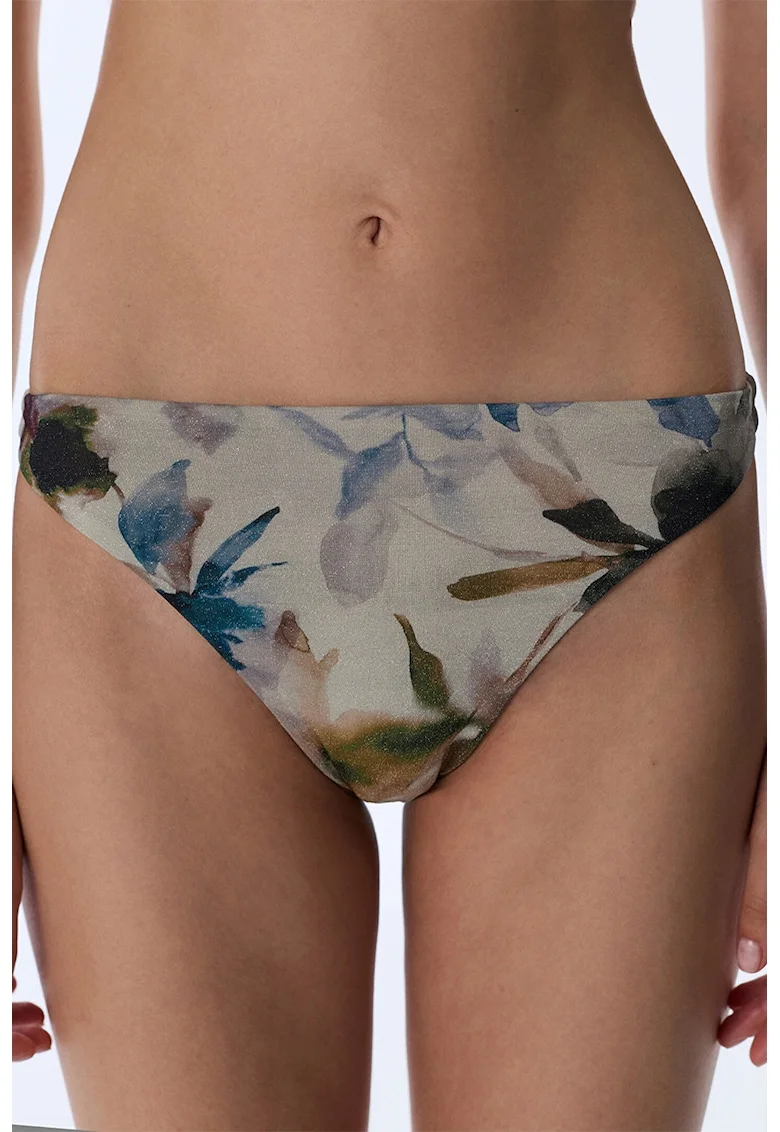 Slip cu model floral, Gri deschis/Bleumarin