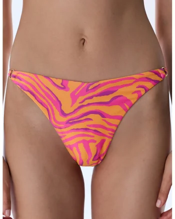 Slip cu model si talie joasa, Fucsia/Portocaliu mandarina/Roz orhidee