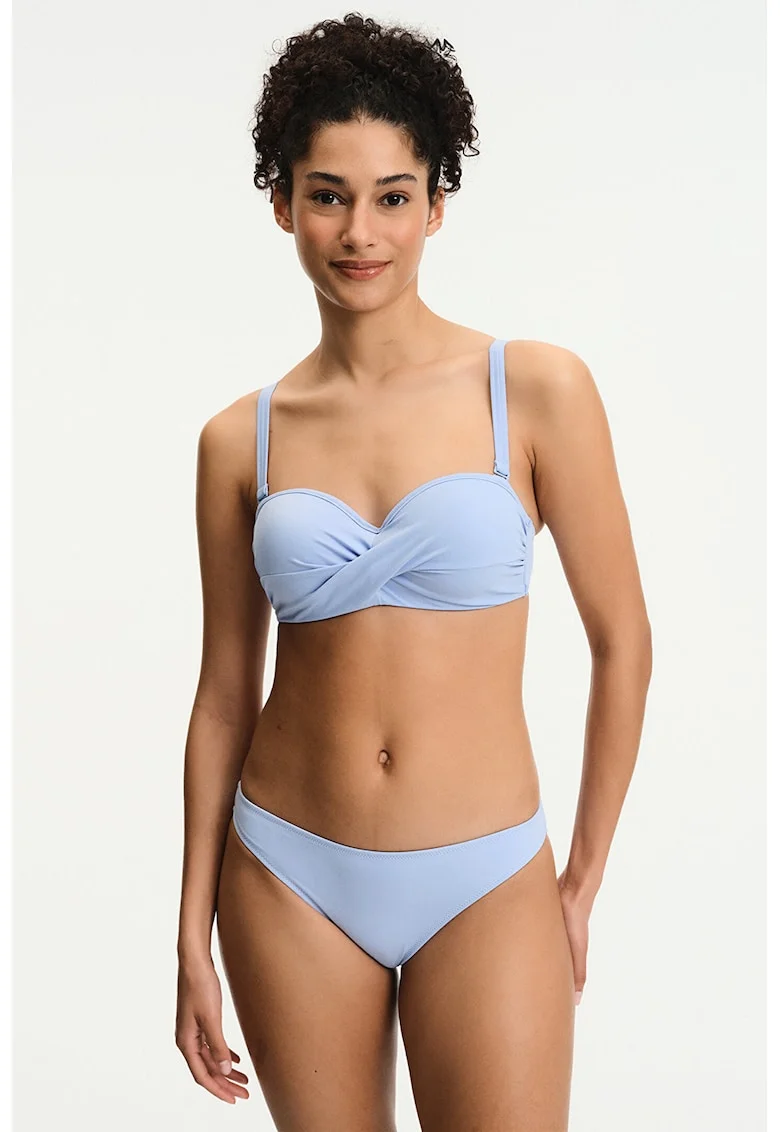 Sutien cu burete si nod frontal, Albastru azur