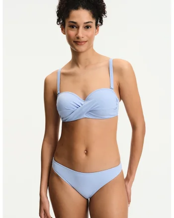Sutien cu burete si nod frontal, Albastru azur