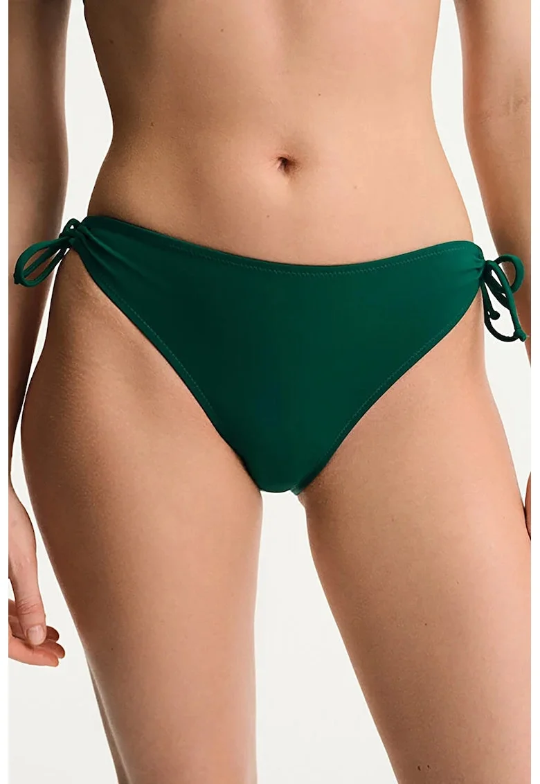Slip cu sireturi laterale, Verde inchis