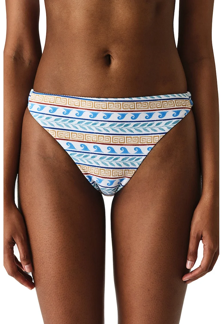 Slip cu modele variate, Albastru azur/Alb optic/Galben mustar
