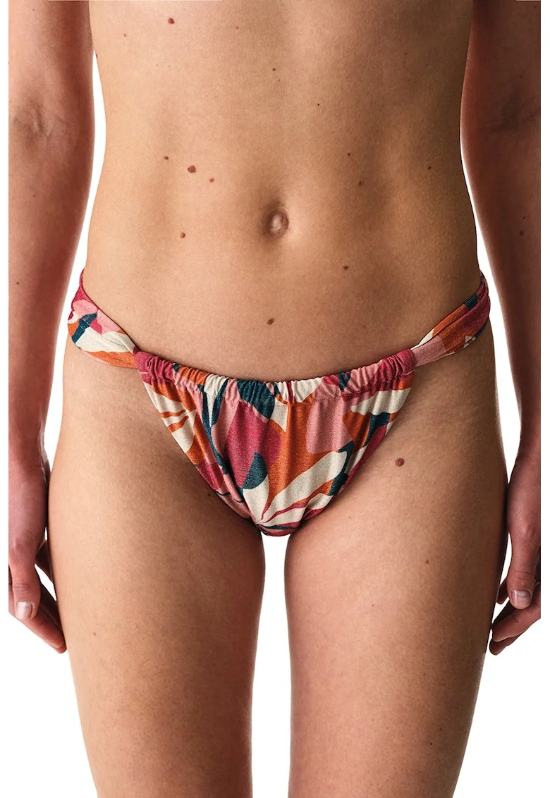 Slip cu imprimeu abstract Brayana, Portocaliu/Roz zmeuriu/Roz prafuit/Albastru petrol